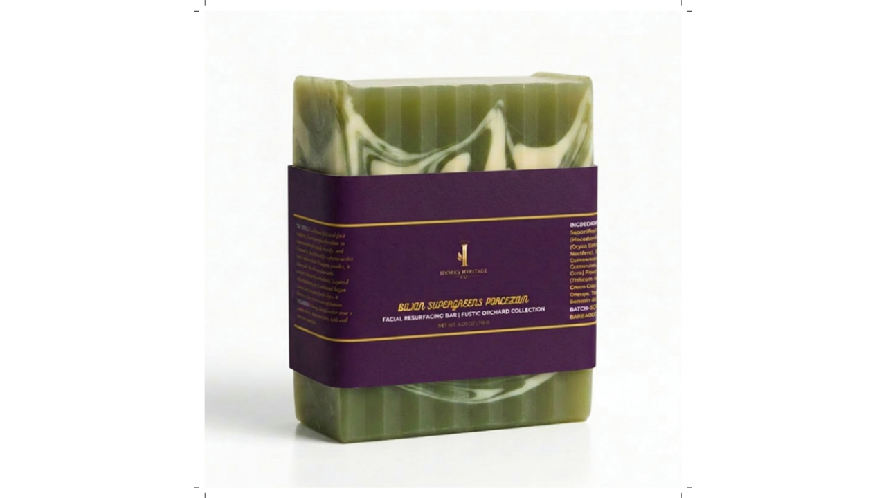 Bajan Supergreen Porcelain Facial Bar - Micro-Polishing and Resurfacing